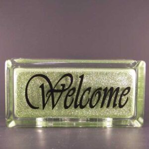 Welcome Glass Block