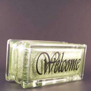 Welcome Glass Block