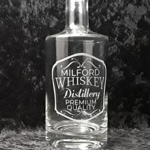 Etched Infinity Bottle – 750ml Jersey Glass w/ Wood Cork